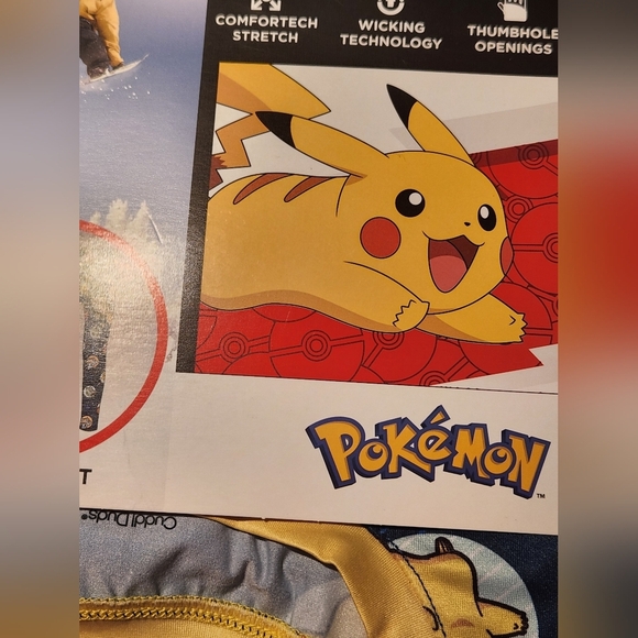 Cuddl Duds Pokemon Kids Matching Set - Yellow and Red Pokémon Design - Picture 1 of 4